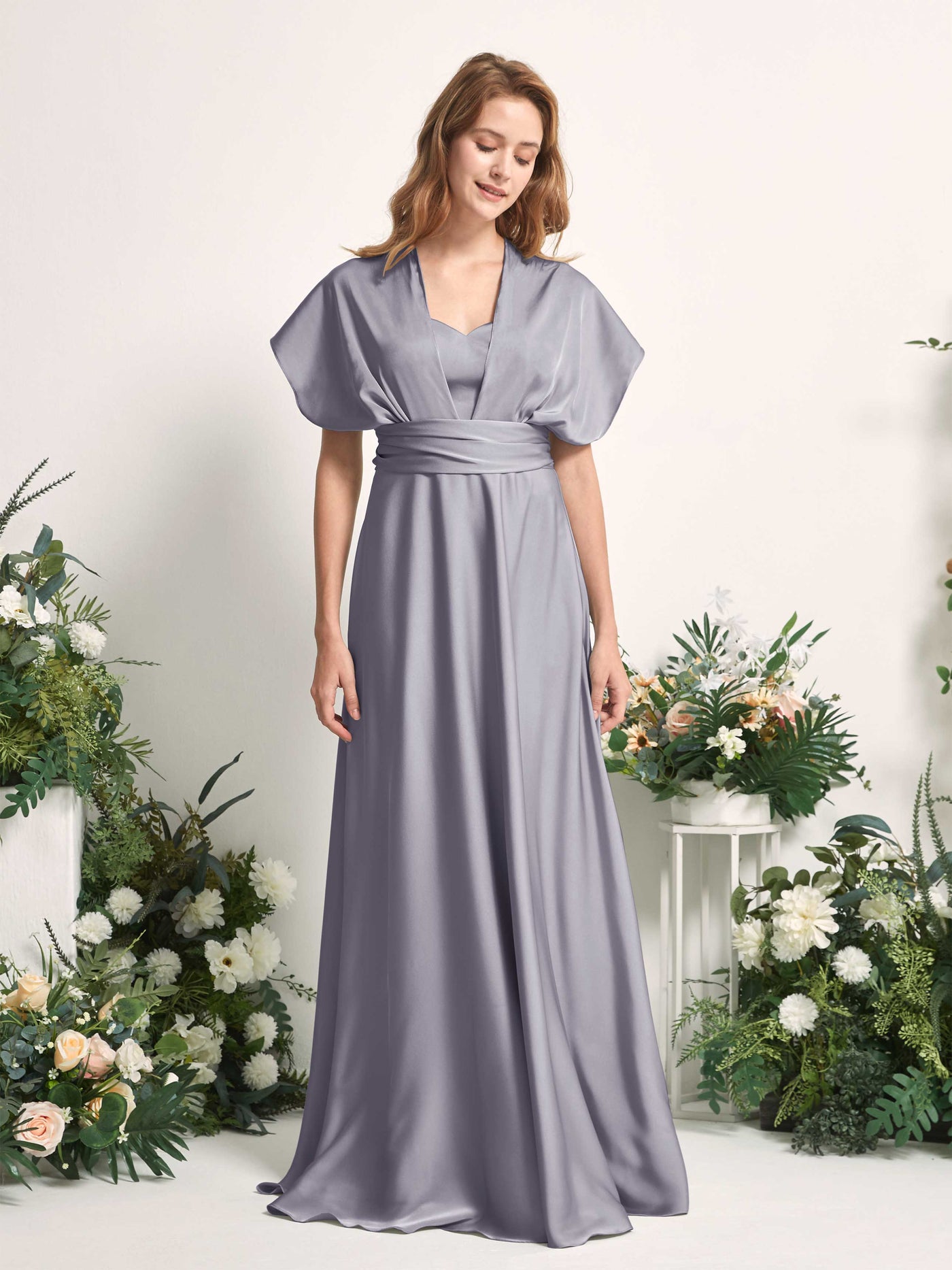 Carlyna Vestido línea A cuello de corazón hasta el suelo dama de honor Niebla Púrpura #color_niebla-p-rpura
