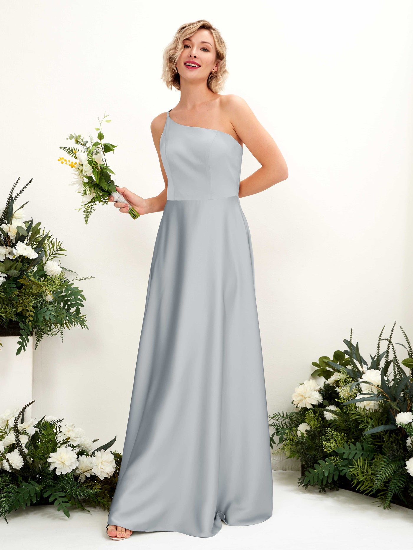 Carlyna Vestido Línea A Un Hombre Hasta el Suelo Dama de Honor Azul Bebé #color_azul-beb